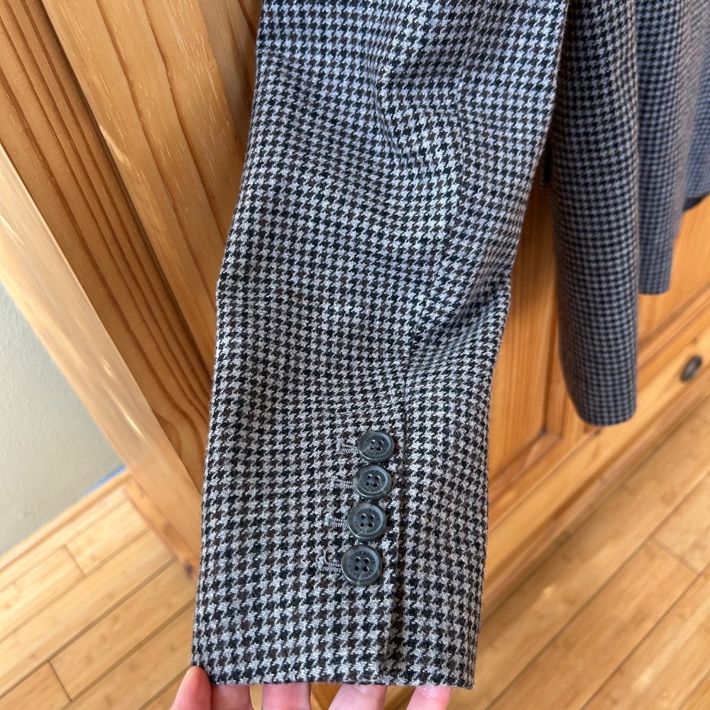 Eddie Bauer Blazer Jacket Wool Blend Houndstooth Button Pockets Women's Size 8 - Picture 6 of 9
